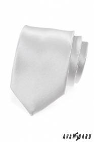 Biela hladká kravata lesklá