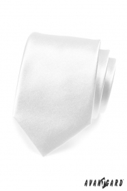 Jednoduchá hladká biela pánska kravata