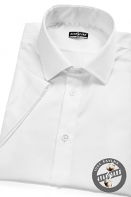 Biela Pánska košeľa SLIM s krátkym rukávom