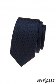 Modrá štruktúrovaná úzka kravata