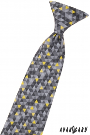 Chlapčenská kravata s šedým vzorom 44 cm